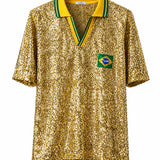 Camisa Polo Paetê Pátria Glamour