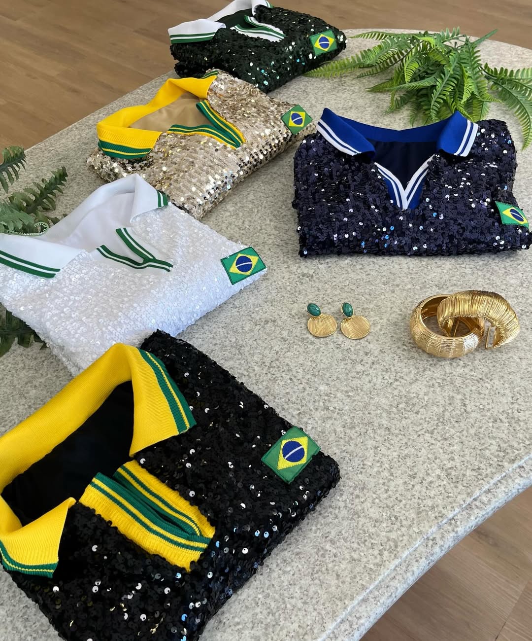 Camisa Polo Paetê Pátria Glamour