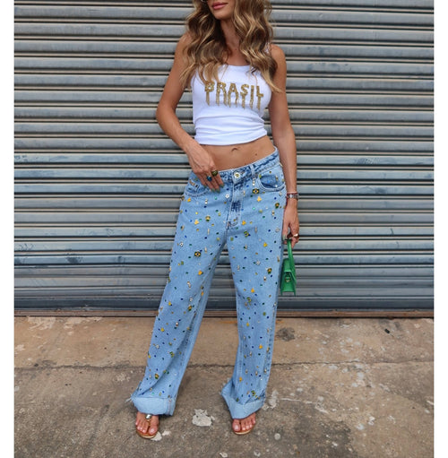 Calça Brasil Pingentes