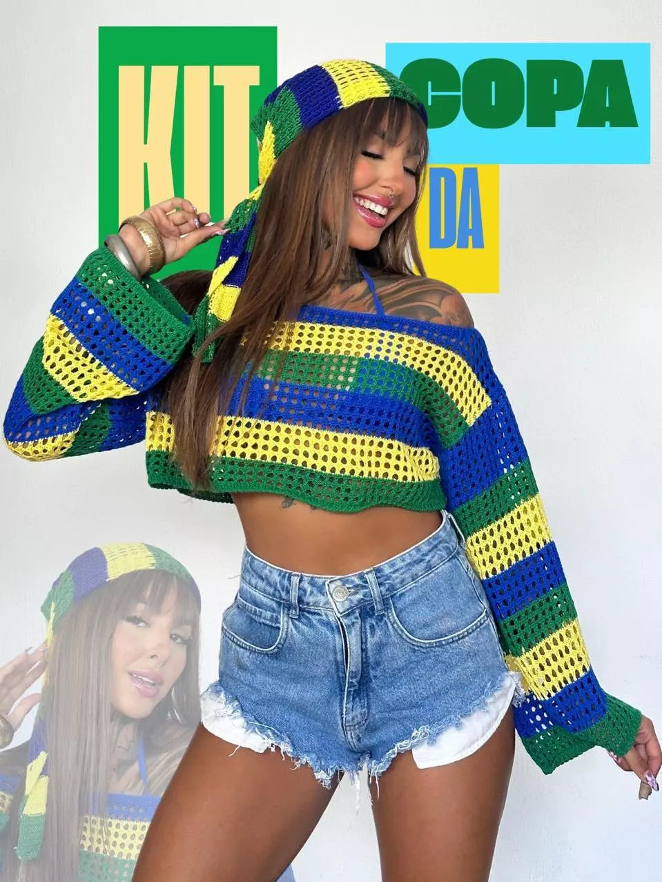 Kit Brasil Vibe – Cropped & Lenço