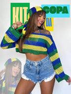 Kit Brasil Vibe – Cropped & Lenço