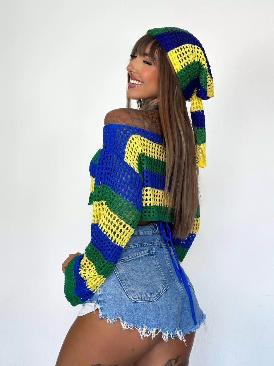 Kit Brasil Vibe – Cropped & Lenço