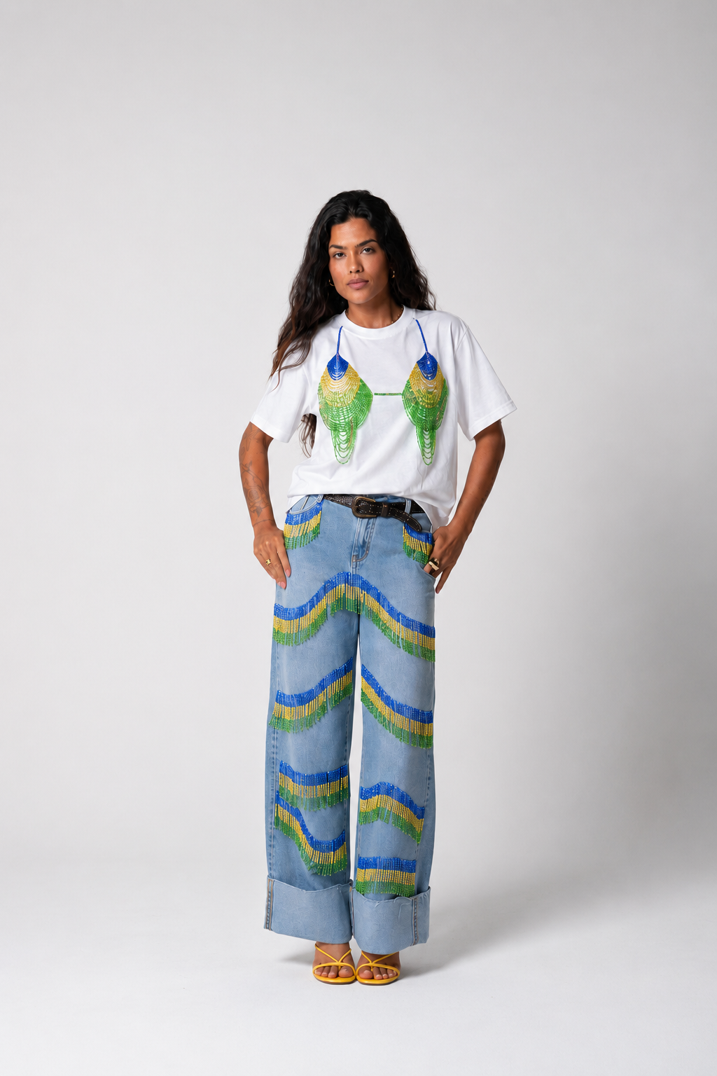 Camisa e calça jeans Ondas do Brasil
