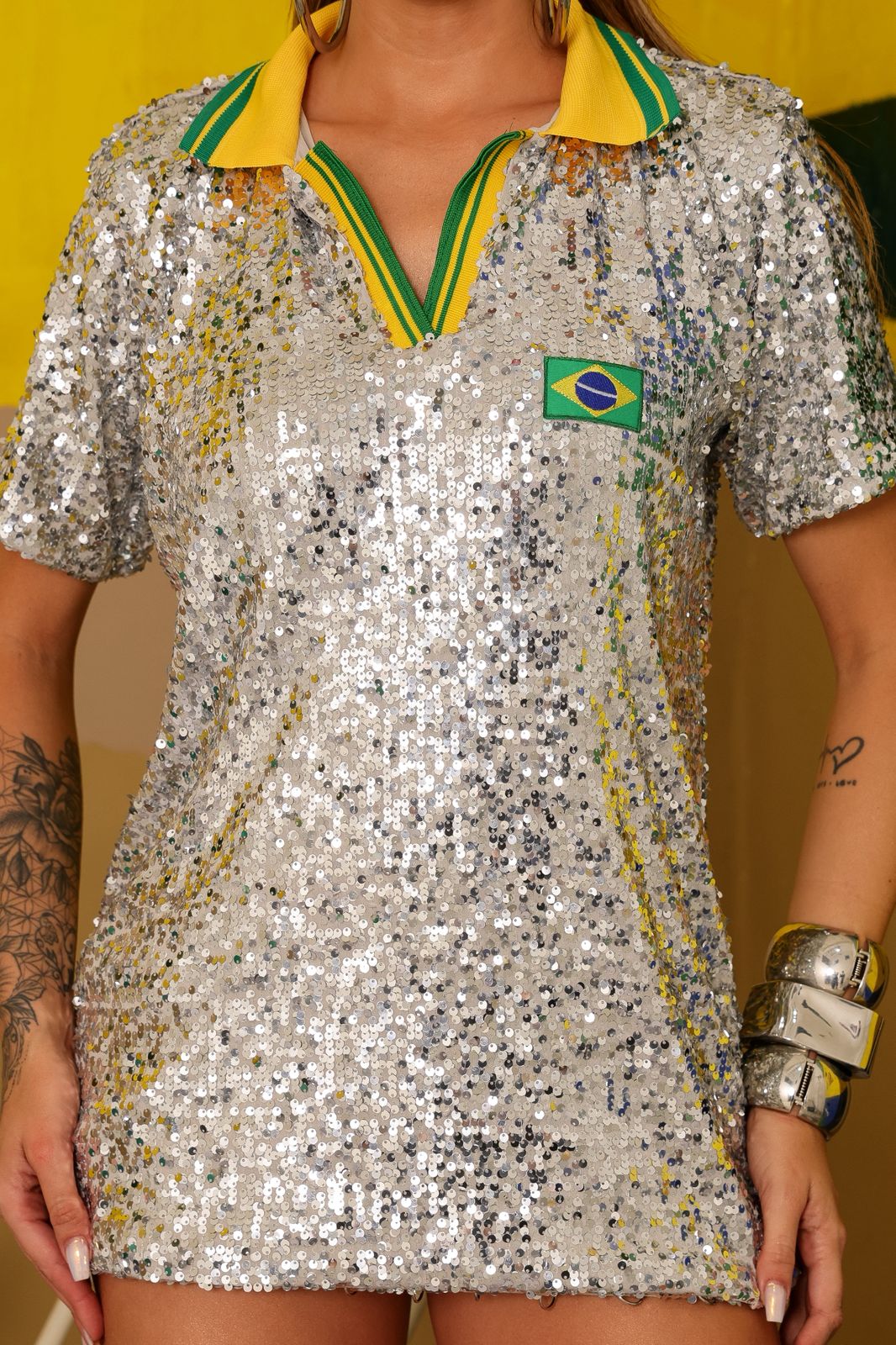 Camisa Paetê Brasil