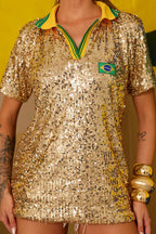 Camisa Paetê Brasil